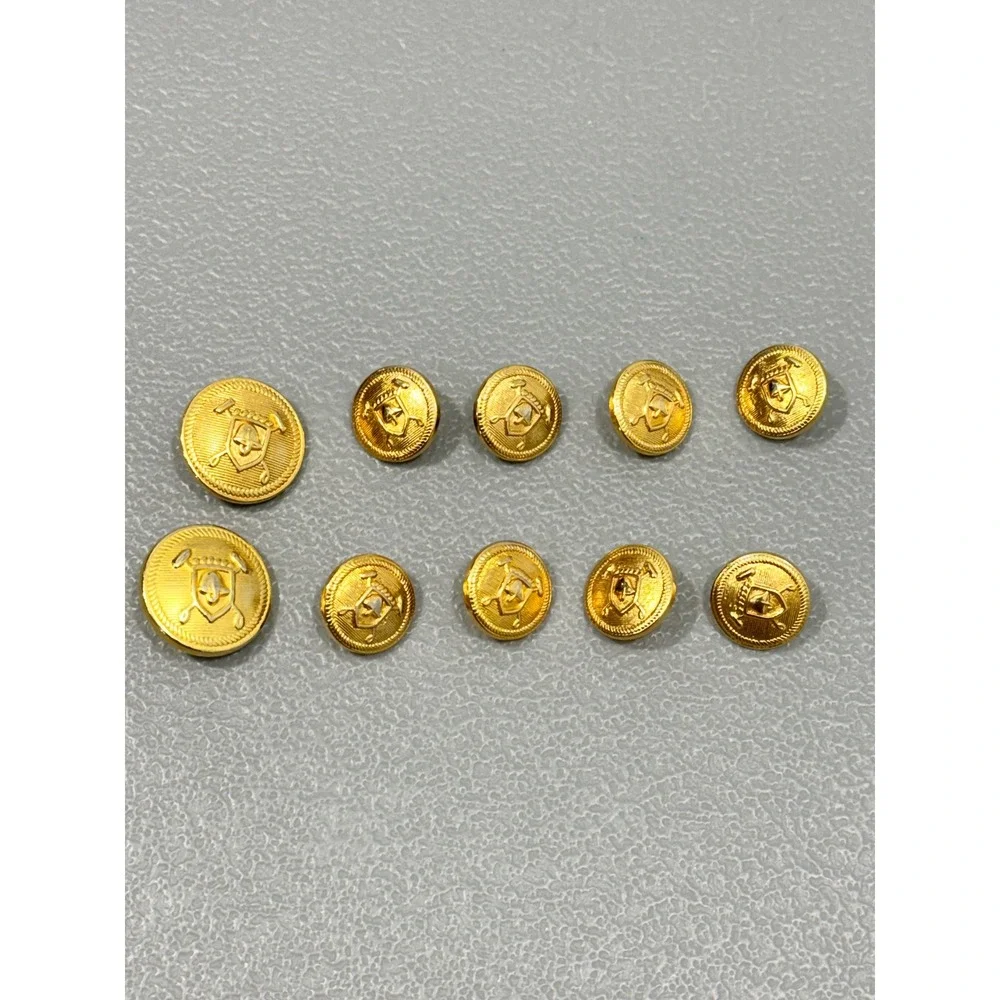Ralph Lauren Blazer Button Set Gold Tone Crest Shank Replacement preppy academia